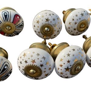 LOT of 15 Ceramic Decorated & Hand Painted Knobs | Multiple